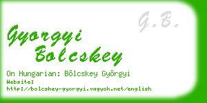 gyorgyi bolcskey business card