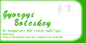 gyorgyi bolcskey business card